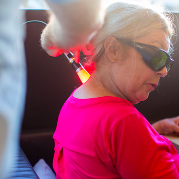 Women getting laser therapy